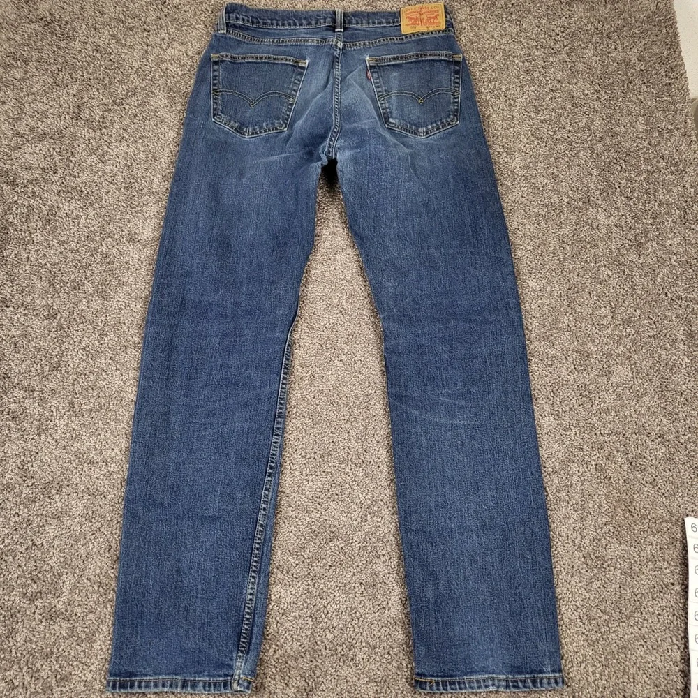 Levi's 505 Regular Fit Jeans Mens 34x34 Blue Distressed Straight Leg‎ Denim